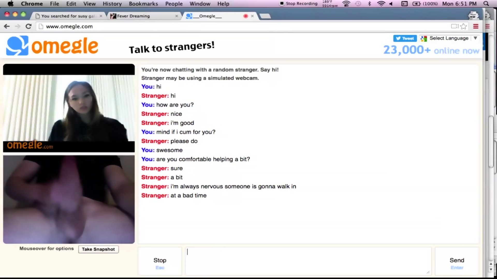 Girl omegle begging dick came photo